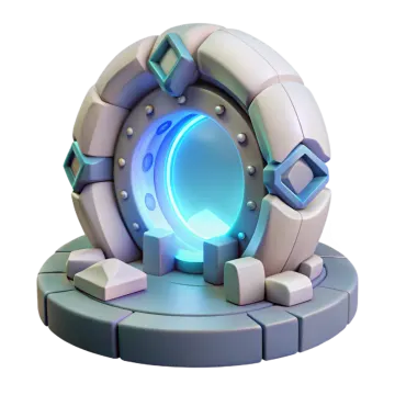 an image of a portal with blue light