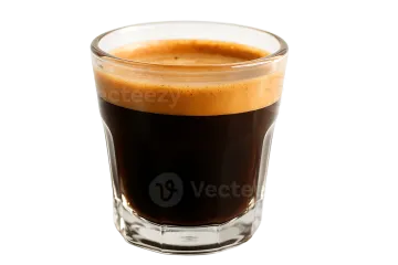 a glass of coffee on a white background
