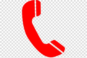 a red phone icon on a transparent background