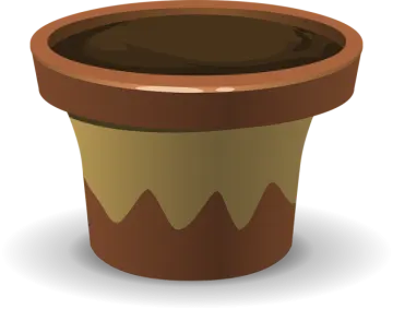 a pot with brown paint on it