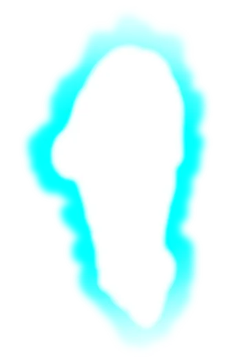 a silhouette of a man's head with blue smoke coming out of it