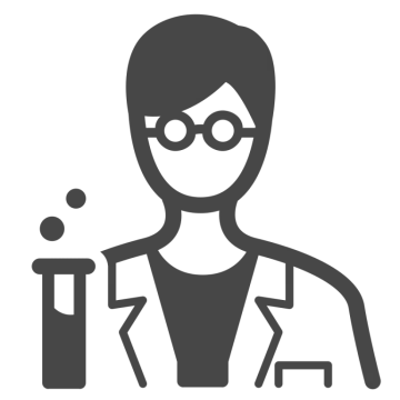 a woman in a lab coat holding a test tube