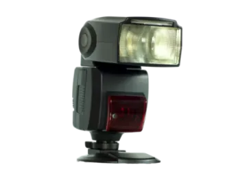 a flash light on a white background