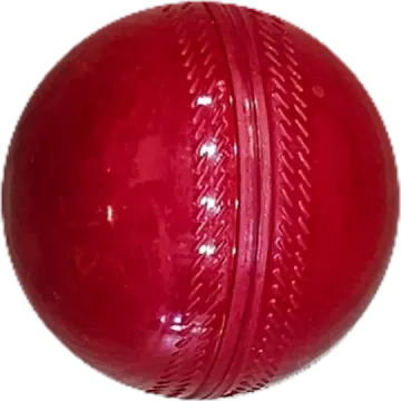 a red cricket ball on a white background