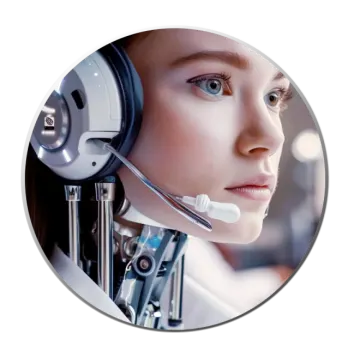 a woman wearing a headset