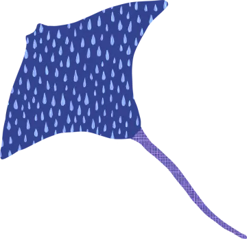 a blue umbrella with rain drops on it