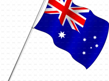 an australian flag on a white background