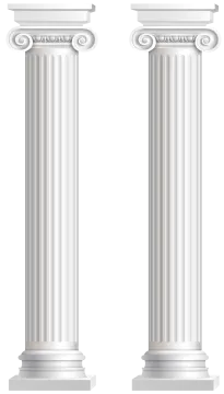 a pair of white marble columns vector