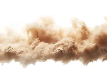 brown smoke on white background stock photo