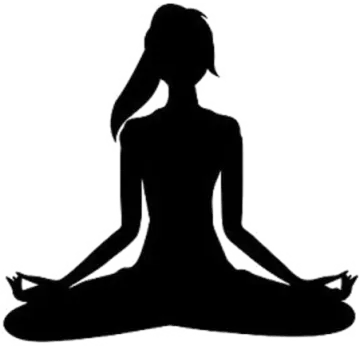 a silhouette of a woman doing yoga