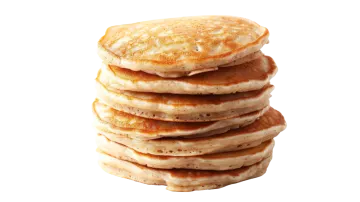 a stack of pancakes on a white background
