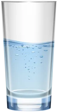 a glass filled with water