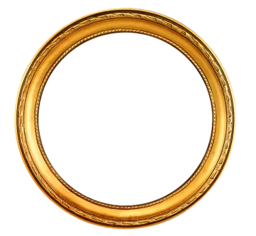 a gold ring on a white background