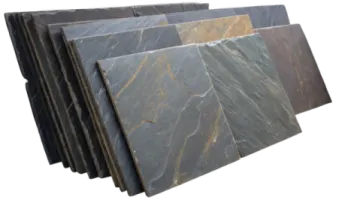 a stack of slate tiles