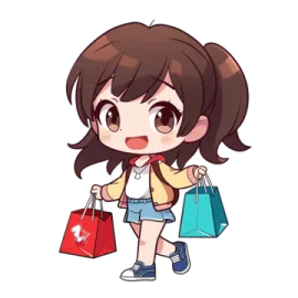 a girl carrying shopping bags