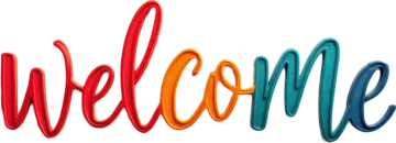 a colorful welcome sign with the word welcome