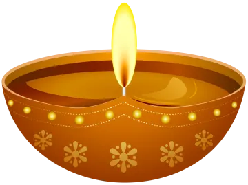 a brown bowl with a lit candle in it