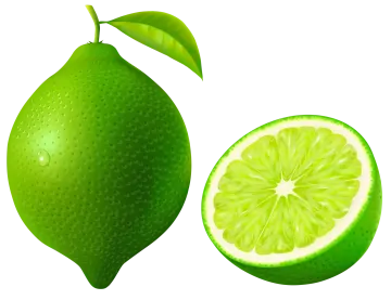 a green fruit with a half cut in half
