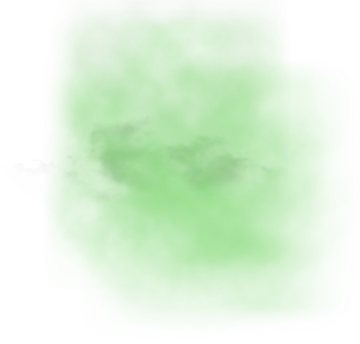 a green smoke cloud on white background