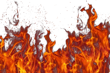 fire on a white background