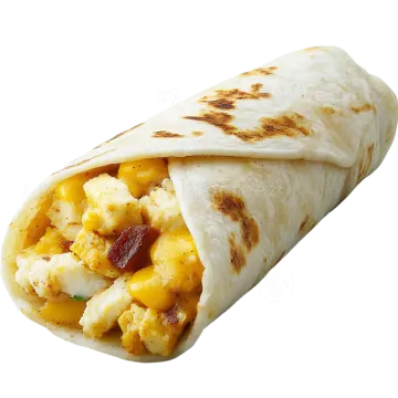 a burritoa filled with eggs and cheese