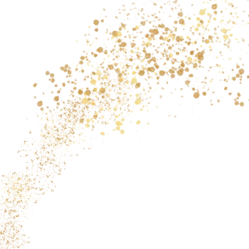 a white background with gold cons
