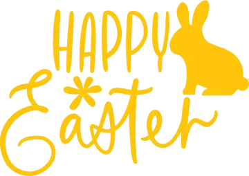 a happy easter bunny sitting on the ground