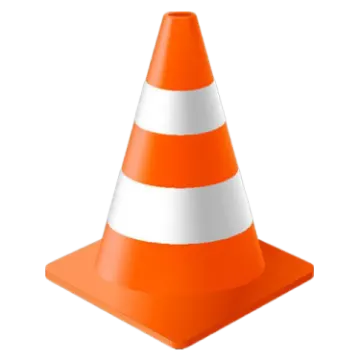 an orange and white traffic cone