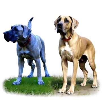 two dogs standing next to each other dog