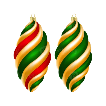 a pair of christmas ornaments on a white background