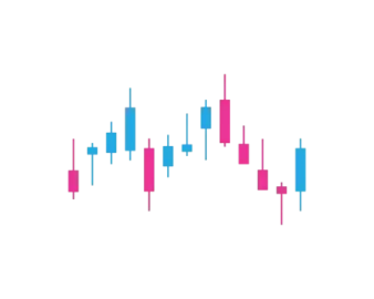 a blue and pink chart on a white background