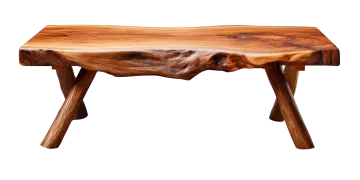 a small wooden table with two legs