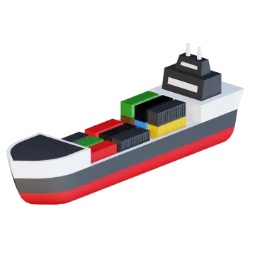 a container ship with containers on it