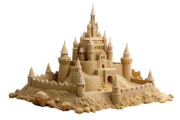 sand castle on a white background