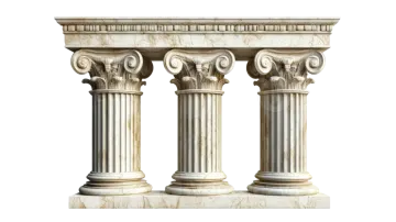 a pair of antique white marble columns