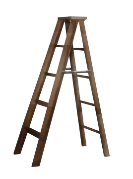 a wooden ladder on a white background