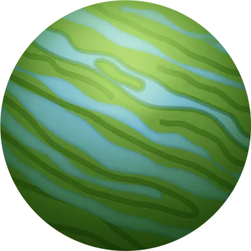 a green and blue striped ball