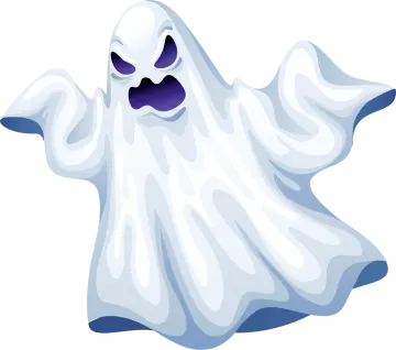 a ghost with its arms out and eyes open