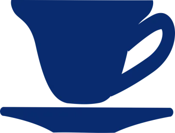 a blue coffee cup on a white background