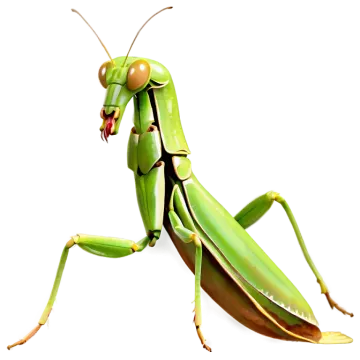 a praying mantis on a white background