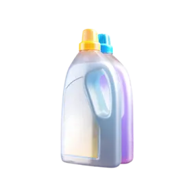 a bottle of liquid on a white background