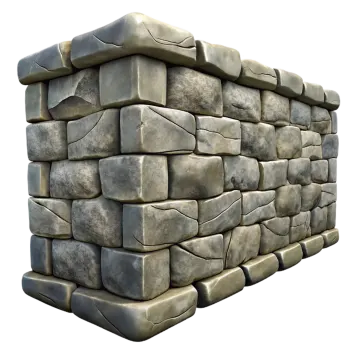 a stone wall on a white background