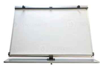a white board on a metal stand
