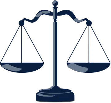 a balance scale on a white background