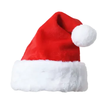 a red and white santa hat on a white background