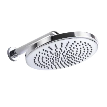 an image of a chrome finish shower head