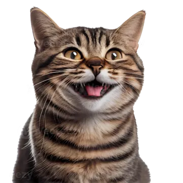 a cat with its mouth open and tongue out