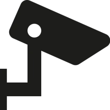 a black and white icon of a camera