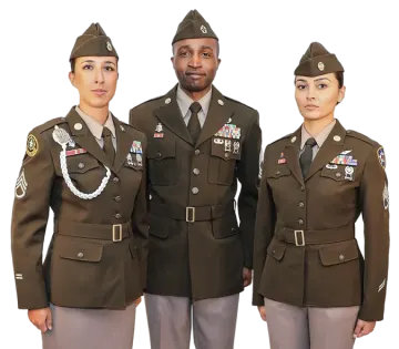 a man and woman in military uniforms