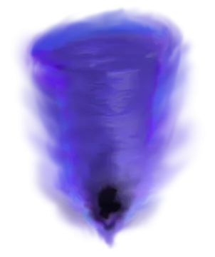 a drawing of a purple and blue object